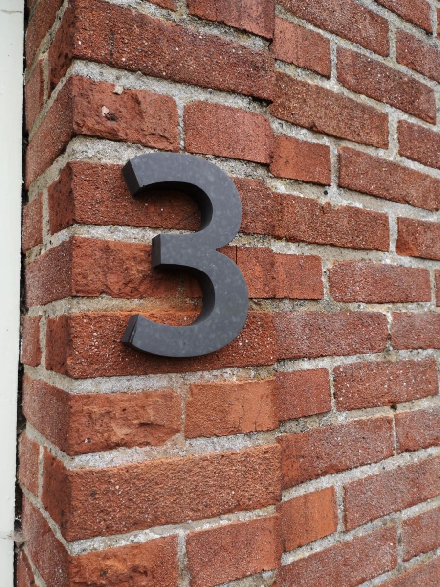 Cijfer 3 (drie) huisnummer 3D 170 mm