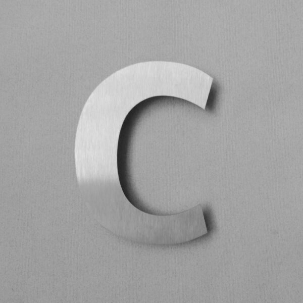 Letter c (klein) XXL RVS 600 mm